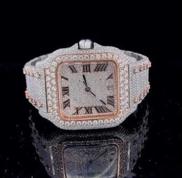 VVS Moissanite Premium Watch Hip Hop Acero inoxidable Bust Down Listo para enviar