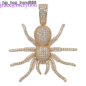 VVS Moissanite Spider hanger ketting ketting heren hiphop goud sier glanzende sieraden persoonlijkheid rapper