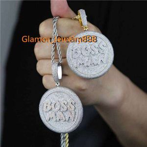 Vvs moissanite pierre Alphabet pendentif 925 en argent Sterling nom pendentif Hip Hop moissanite diamant collier pendentif