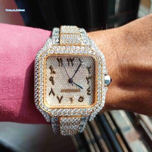 Vvs Quality Moissanite Diamond Bust Down Down Watch for Mens Pass Diamond Tester Iced Out Watch Luxury Custom Watch Glass White 5 mm