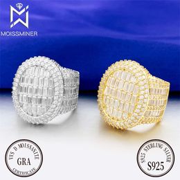 Vvs Square Moissanite Anneaux pour les femmes Real Diamond Dinger Ring Men High-Und Jewelry Pass Tester Livraison GRATUITE