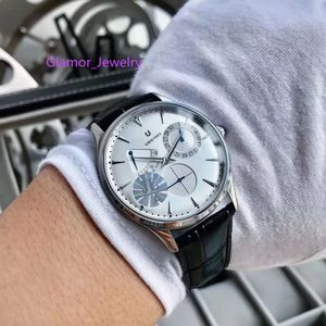 VVSlock Men's volledig functionele mechanisch horloge kalf lederen band 316 Fijne stalen kast power opslag kalenderdisplay, nauwkeurig