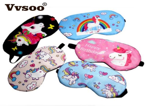 VVSOO MICE UNICORN Sleeping Eye Mask Cartoon Bought Roll Oeil Cover Soft For Girl Kid Teen Traveling Sleep Fook Party Gift37936499551547