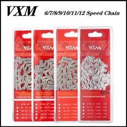 VXM Bicycle 6 7 8 9 10 11 12 Speed ​​Velocidade geëlektroplateerde Silver Mountain Road Bike MTB -ketens deel 116 Links 0210