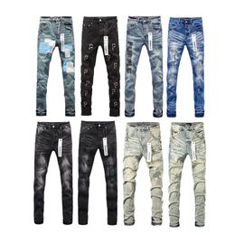 VXM1 PURPLE Jeans Diseñador de hombres angustiado desgastado Biker de motociclistas Slim Fit Pantalones para hombres Diseño de moda de moda streetwear si