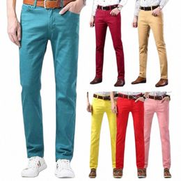 Vxo pantalones vaqueros elásticos de pierna recta para hombres jóvenes pantalones vaqueros de colores para hombres pantalones vaqueros ajustados para hombres pantalones clásicos L9CY #