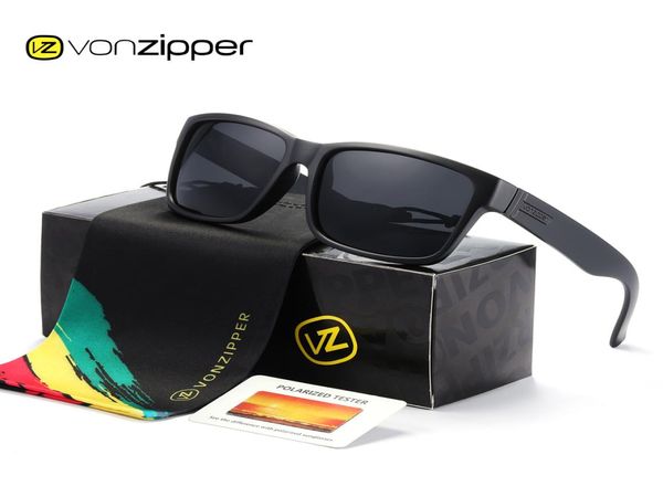 VZ Zipper Mens Sports Sun Grases Cadre carré Brand Original Polaris Sungasses Fishing Party Partyar UV400 9 Couleurs avec Case2814584