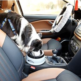 Tazones para perros de vzz mascota flotando no mojando bocadillo tazón de gato sin derrame de agua potable alimentador de plástico para perros portátiles accesorios para perros