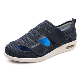 WLESVAGO Zapatos para Diabetes de Ancho Ancho para Hombres, Sandalias cómodas, livianas y con amortiguación de Aire, Adecuadas para Personas Mayores con pies vendados hinchados en Interiores/Exteriores