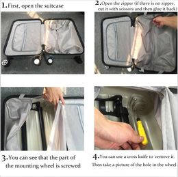 W013 Case de chariot Universal Wheel Casters Suitcase Carrier Trolley Suitcase Roue de remplacement de remplacement détachable Silencieux