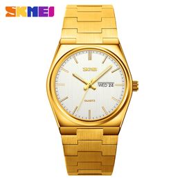 w1_shop Reloj todo en uno para hombre, reloj con correa de acero, suministro, calendario, semana, reloj de cuarzo resistente al agua para negocios 007