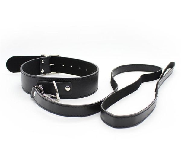 W1023 Collier en cuir double couche passionnée sexy noir flirter amusant Kindedship en cuir sexe Cuff6428091