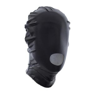 W1023 Sexy Party Mask Spandex avec letex Hood Cap Head Mask Mask Open Halloween Mask Sex Toys for Couples9735096