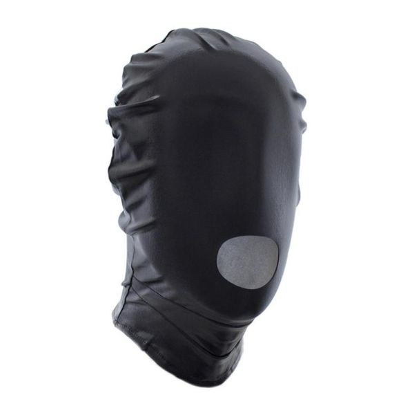 W1023 Sexy Party Mask Spandex avec letex Hood Cap Head Mask Mask Open Halloween Mask Sex Toys for Couples6347848