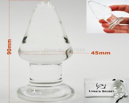 W1031 Conische korte Pyrex glas Anale buttplug Sex kristal dildo speelgoed voor vrouwen mannen vrouw homo Volwassen Vrouwelijke masturbatie product with1216057