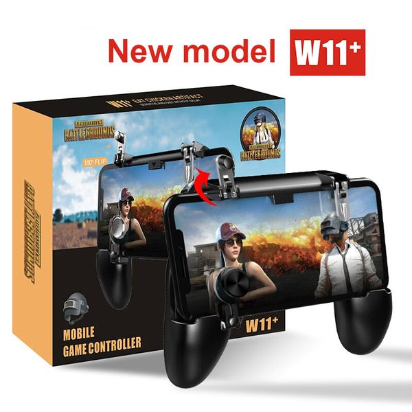 W11 + PUGB Contrôleur de jeu mobile Déclencheur d'incendie gratuit Joystick mobile Gamepad Métal L1 R1 Bouton pour iPhone Gaming Pad Android