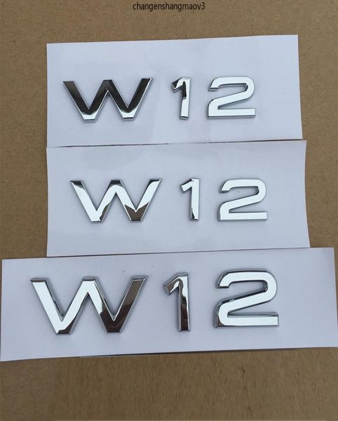 W12 lettre numéro quatre roues motrices barre Logo emblème chromé pour A6L TT R8 S8 voiture style garde-boue côté coffre Badge Logo autocollant 5416899