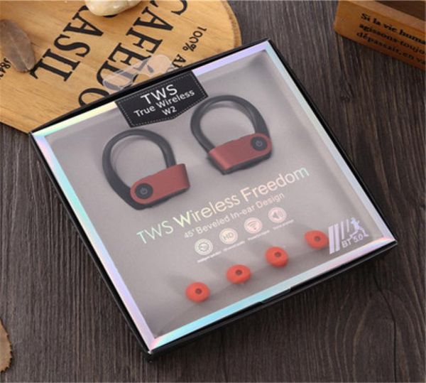 W2 TWS Ear Hook Sports Auróes Colorido Mini Hifi Hifi Bluetooth V50 Auriculares Auriculares inalámbricos Auriculares para teléfonos para el auriculares para iPho2142644