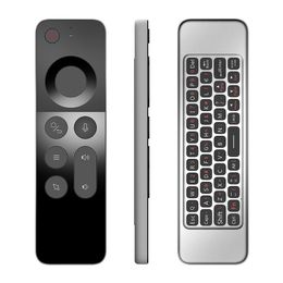 W3 2.4G Wireless Air Mouse Gyroscope IR Learning Smart Voice Remote Mini -toetsenbord voor Android TV Box / voor Mac OS / Linux