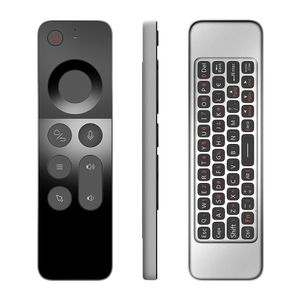 W3 2,4G inalámbrico Air Mouse giroscopio IR aprendizaje inteligente Control remoto por voz Mini teclado para Android TV Box/para Mac OS/Linux