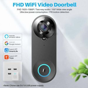 W3 caméra de sonnette vidéo intelligente 1080P WiFi interphone vidéo caméra de sonnette Audio bidirectionnel fonctionne en sécurité avec Alexa Echo Show Google Home