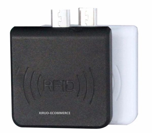 W65A Micro USB RFID Android Reader 14443A Lector inteligente y escritor Tarjeta IC HF RFID Reader Writer para sistema de banco de teléfono móvil Android + SDK