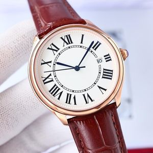 W6701010 Luxury Mens Automatisch mechanisch gekloonde horloge 40mm Business lederen ketting Top Montres Spitzenuhr Reloj Superior Top of the Line Watch
