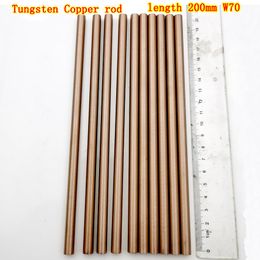 W70CU30 1/2/3/4/5/6/7/8/10mmDiamètre Tungstten Copper Bar Tungsten Copper Alloy Bood Electric Spark Put Electric Rod Longueur 200 mm