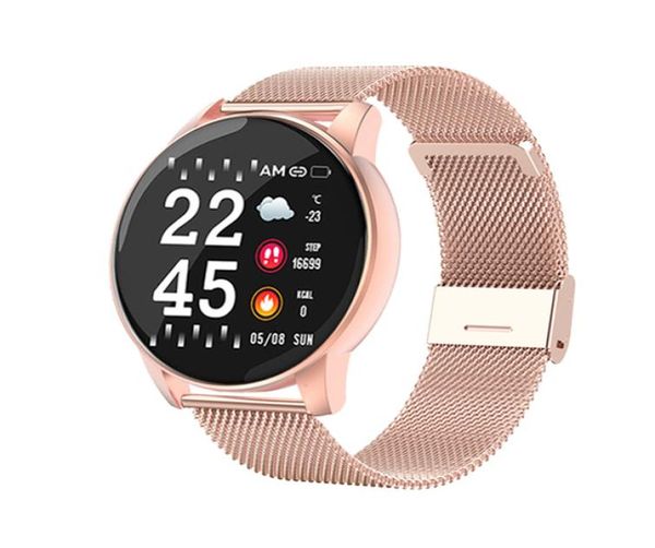 Reloj inteligente W8 redondo para mujer, pulsera impermeable, relojes para hombre, rastreador de Fitness, Monitor de presión arterial para Android IOS5027215