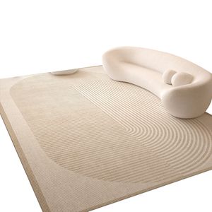 Alfombra de terciopelo de cristal, alfombra para mesa de café, sofá de sala de estar, alfombra antideslizante japonesa color crema, manta para cama de dormitorio