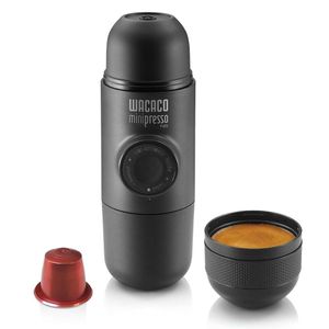 WACACO Minipresso NS, expresso portable compatible avec les capsules originales Nespresso et compatible, machine à café de voyage, fonctionnement à piston manuel