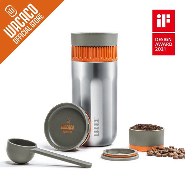 WACACO Pipamoka cafetière portable tout-en-un sous vide tasse de voyage isolée alimentée à la main et cafetière à pression 240313