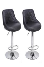 Heces de barra moderna de WACO Herramientas altas Tipo 2 PCS Silla ajustable Disco de rombo Design Sillas de pub de mostrador de comedor Black286m2346816