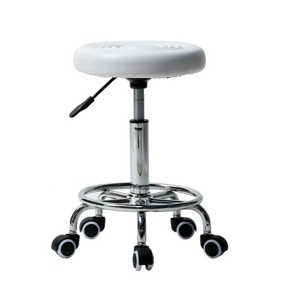 WACO Salon Forme Ronde Tabouret Roulant Mobilier Commercial Rotation Réglable Hydraulique avec Roues Massage Médical Spa Bar Ch278g