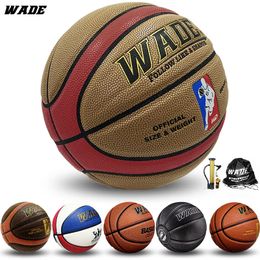 WADE légal Original intérieur extérieur ballon en cuir PU pour l'école basket-ball taille 7 adulte Bola avec PumpPinNetBag gratuit 240103