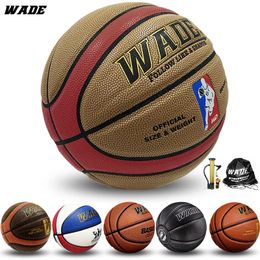 Wade Legal Original Indooroutdoor PU Leather Ball pour l'école Balle de basket-ball taille 7 Bola adulte avec Pumpinnetbag gratuit 240510