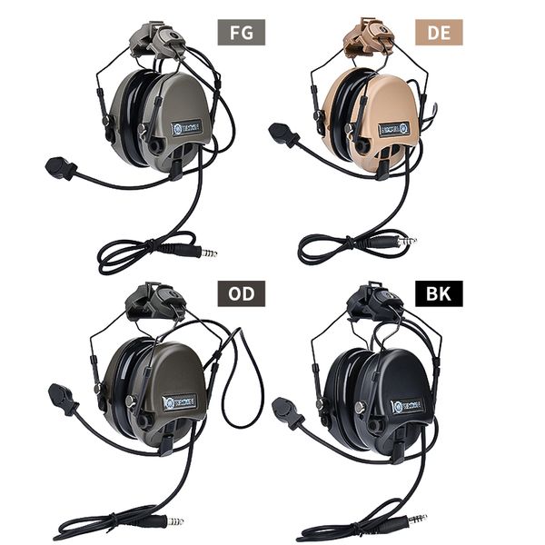 Auriculares de casco de casco Wadsn sordin táctico cancelador de auriculares MSA Wargame Aurelos de caza Auriculares U94 PTT