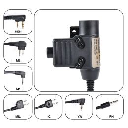 WADSN U94 PTT Airsoft Accesorios tácticos para auriculares para auriculares Earmor Comtac Auriculares al aire libre para Baofeng Kenwood Motorola ICO