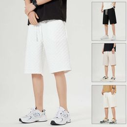 Wafle Summer Thin Losse Japanse Casual Capris Capris Heren American Check Cocket Sports Shorts Men's Heren