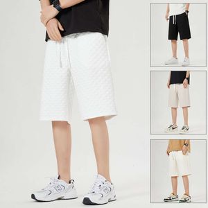 Waffle Summer Fino suelto japonés Capris Capris American Checkerboard Pareja Sports Shorts Men's