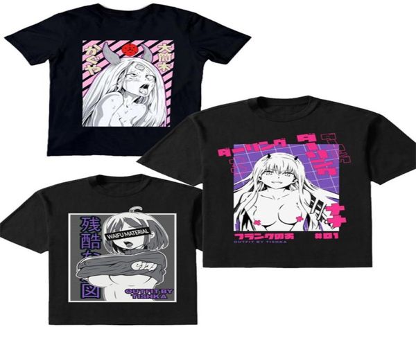 Waifu t-shirt hommes Otaku Lewd Hentai fille mignonne Anime Ahegao t-shirt printemps haut d'été homme femmes Harajuku imprimer mode 2207123316758