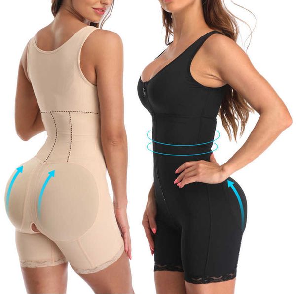 Taille et Abdominal Shapewear Zip Dentelle Minceur Shaper Corset Contrôle Butt Lifter Strap Corps Sous-Vêtements Body Femmes Plus La Taille S 6xl 0719