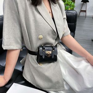 Sac de taille femme nouveau motif Crocodile ceinture nouvelle Mini chaîne décoration ceinture sac messager petit sac Cool taille sacs