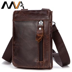 Riñonera de cuero genuino para hombre de alta calidad MVA Packs Fanny Belt Phone Pouch Travel Male Small Leather Pouch 702