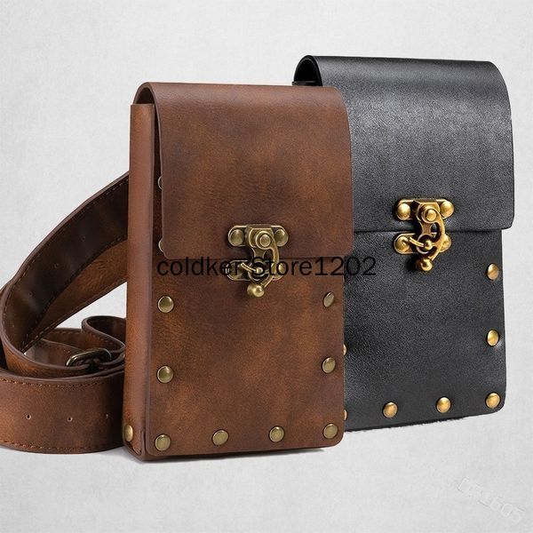 Sac de taille pour hommes, pochette de ceinture avec anneau de la Renaissance médiévale, Costume de chevalier Viking Pirate Cosplay, poches rétro en cuir 230906