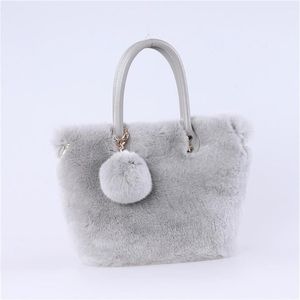 Taillezakken 2021 Brand Women Winter Echte Rex Raabit Fur Schoudertas Grote Tote Koppeling Pashandtas263m