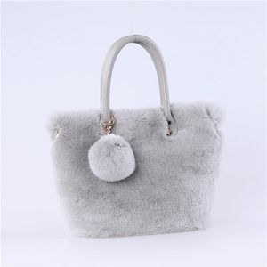 Taillezakken 2021 Brand Women Winter Echte Rex Raabit Fur Schoudertas Grote Tote Koppeling Pashandtas225i