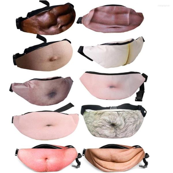 Taille sacs 2023 vente nouveauté amusant hommes femmes papa sac Bod bière graisse poilu ventre Fanny Pack accessoire