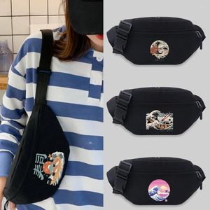 Sacs de taille 2024 Sac Unisexe Bum Étudiant Tendance Modèle Imprimé Légonde de loisirs Black Sports Chérie Wild Fanny Pack