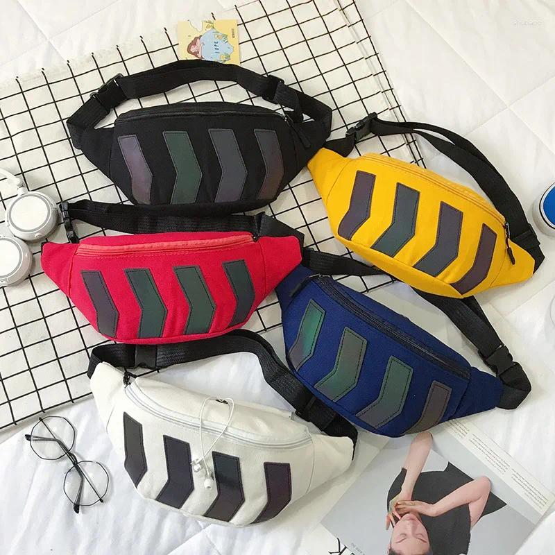 Waist Bags 2024 Canvas Leisure Solid Color Fanny Pack For Girls Cute Crossbody Chest Bag Belt Packs
